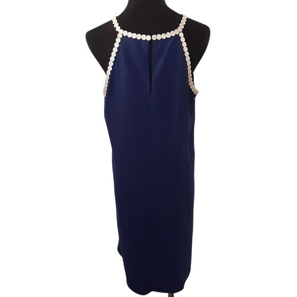 Lilly Pulitzer Pearl Soft Shift Dress Navy Blue Solid Womens 8 Sleeveless Resort - Picture 5 of 13
